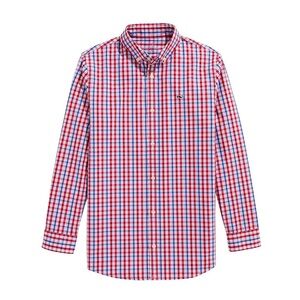$70 NWOT vineyard vines Boys' Classic Fit Check Poplin Shirt lighthouse red XL